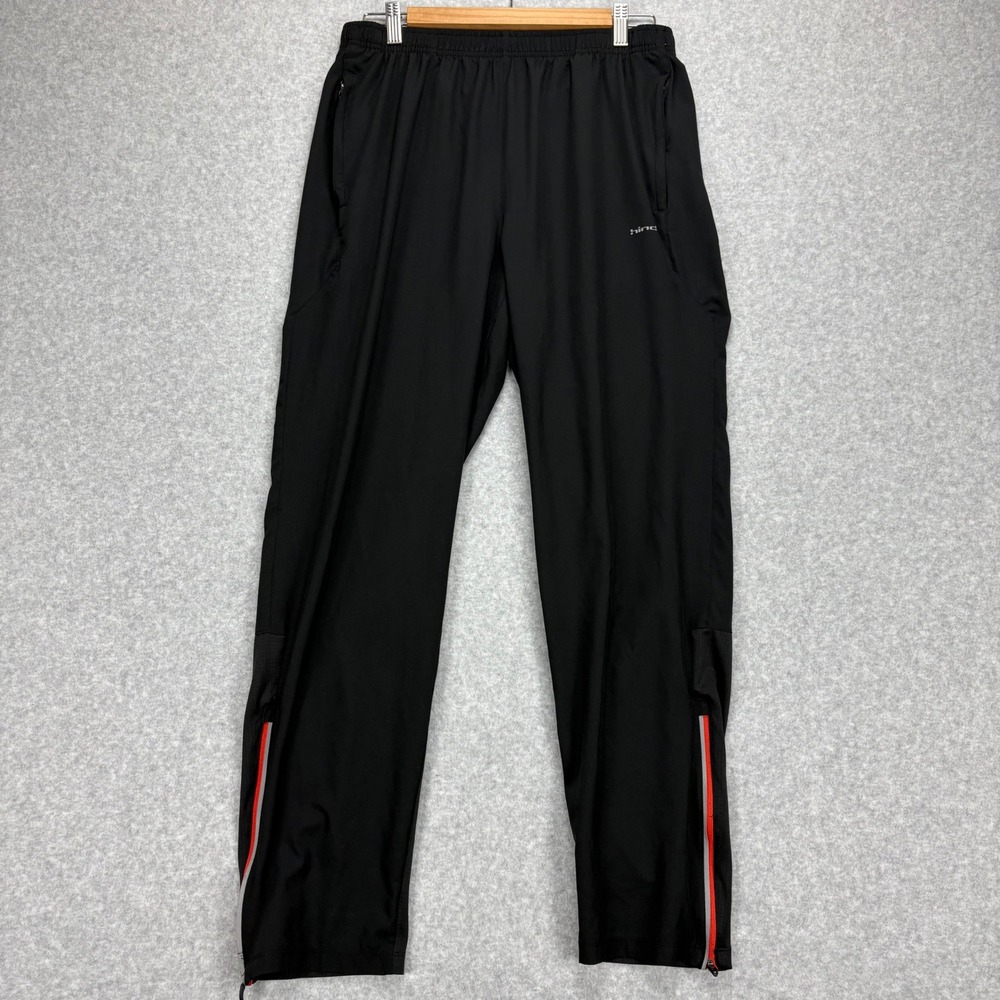 Hind Hydra Running Pants Mens L Black Ankle Zip Athletic‎ Stretch Zip Pockets